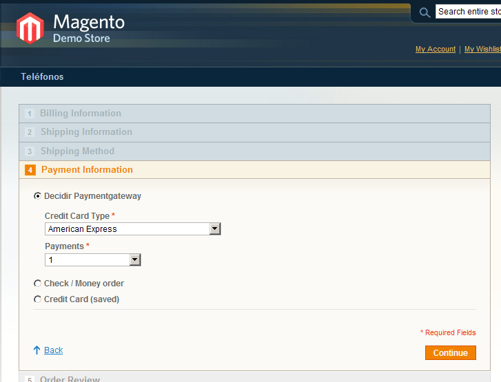 Pagando con Decidir en Magento