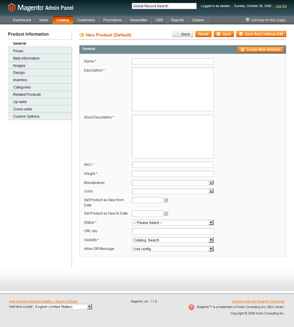 Ficha de un Producto Simple en Magento