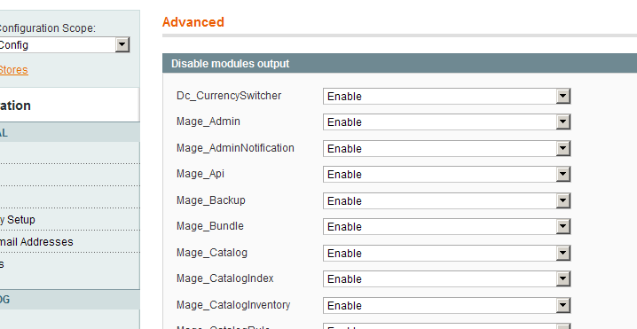 Dc Currencyswitcher activado en el backend de Magento