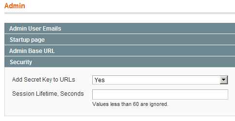 Configuración de la duración de las cookies en el backend de Magento