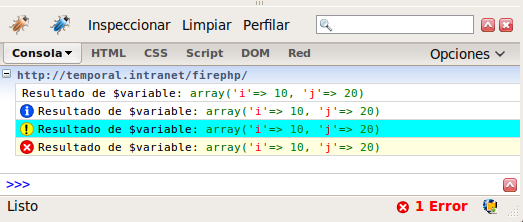 Debuggeando Php en la consola de Firebug con FirePHP