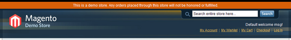 Mensaje de Demo en el Frontend de Magento