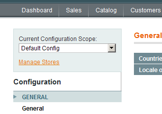 Selección del alcance de configuraciones en Magento