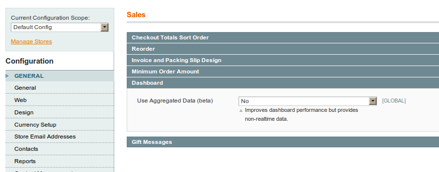 Configuración de órdenes en el nuevo esquema de Magento