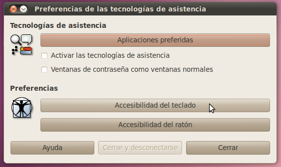 Accesibilidad del teclado en Ubuntu