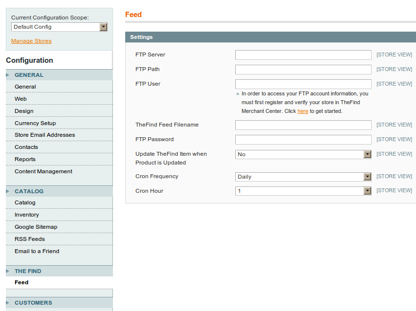 Integración con TheFind en Magento