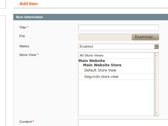 Formulario con soporte multi store view en Magento