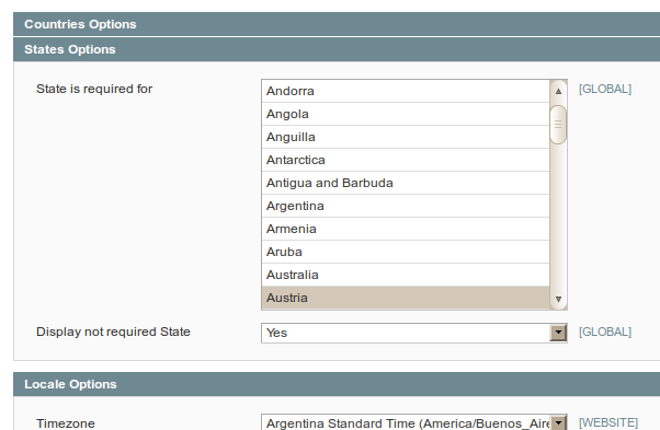 Configuración del uso de provincias en Magento