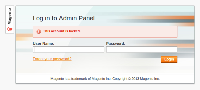 Cuenta bloqueada en Magento