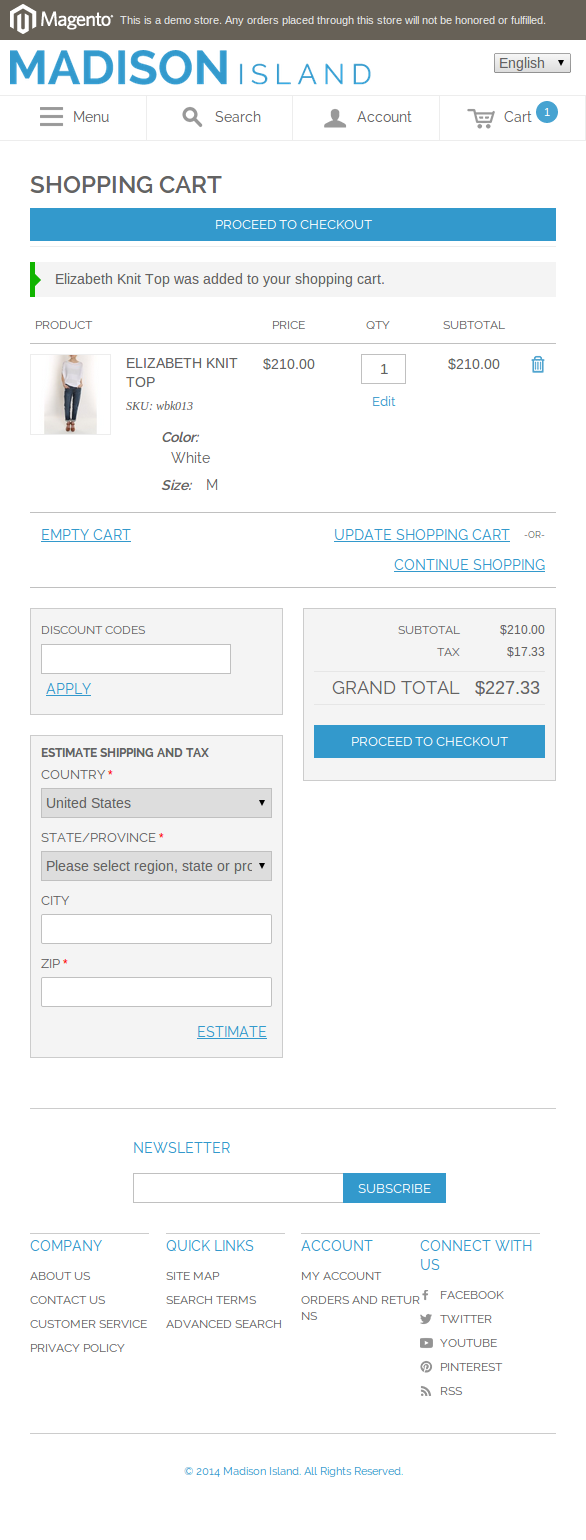 Carrito responsive en Magento