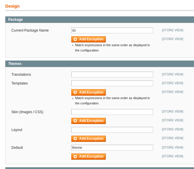 Configuración de theme en Magento