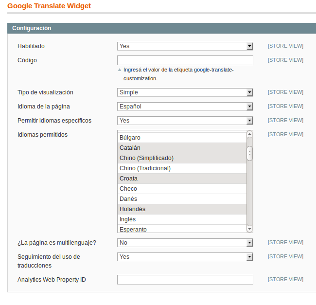 Configuración avanzada de Dc_GoogleTranslateWidget