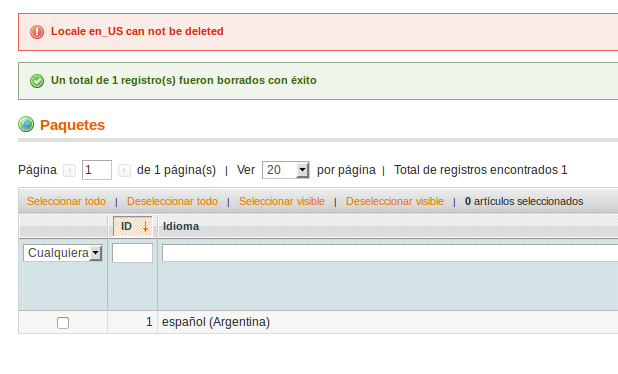 Error al borrar el último paquete de idioma en Dc_Translator