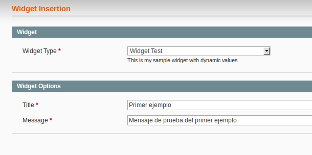 Asignando valores dinámicos a un widget