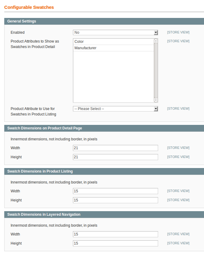 Configurable swatches en Magento