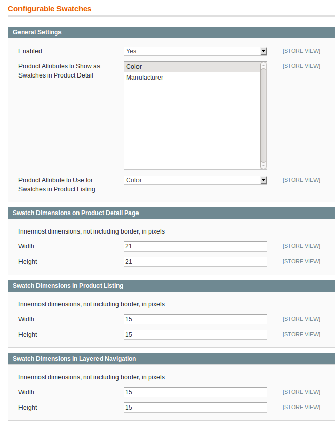 Configuración Configurable Swatches en Magento