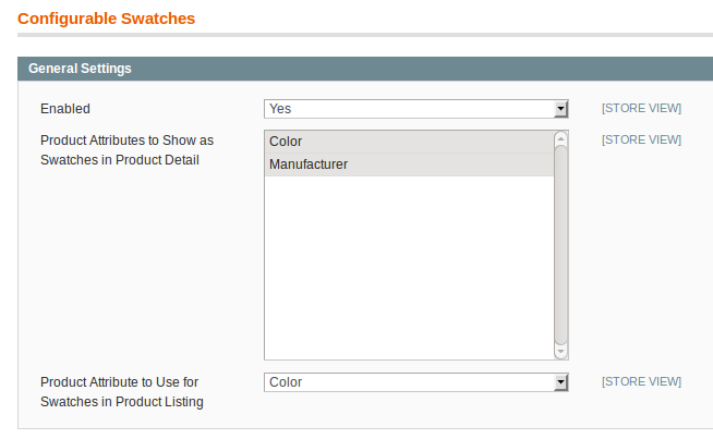 Configuración de Configurable Swatches en Magento