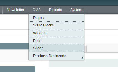 Menú Dc_Slider para Magento