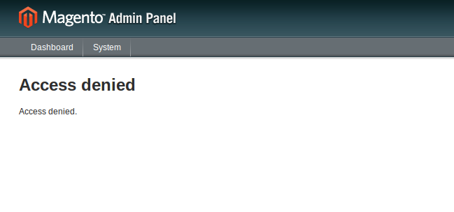 Acceso denegado en módulos custom de Magento