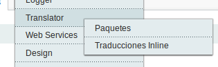 Menú Dc_Translator para Magento