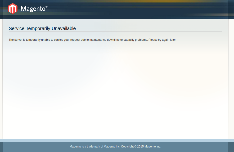 Magento en modo Mantenimiento