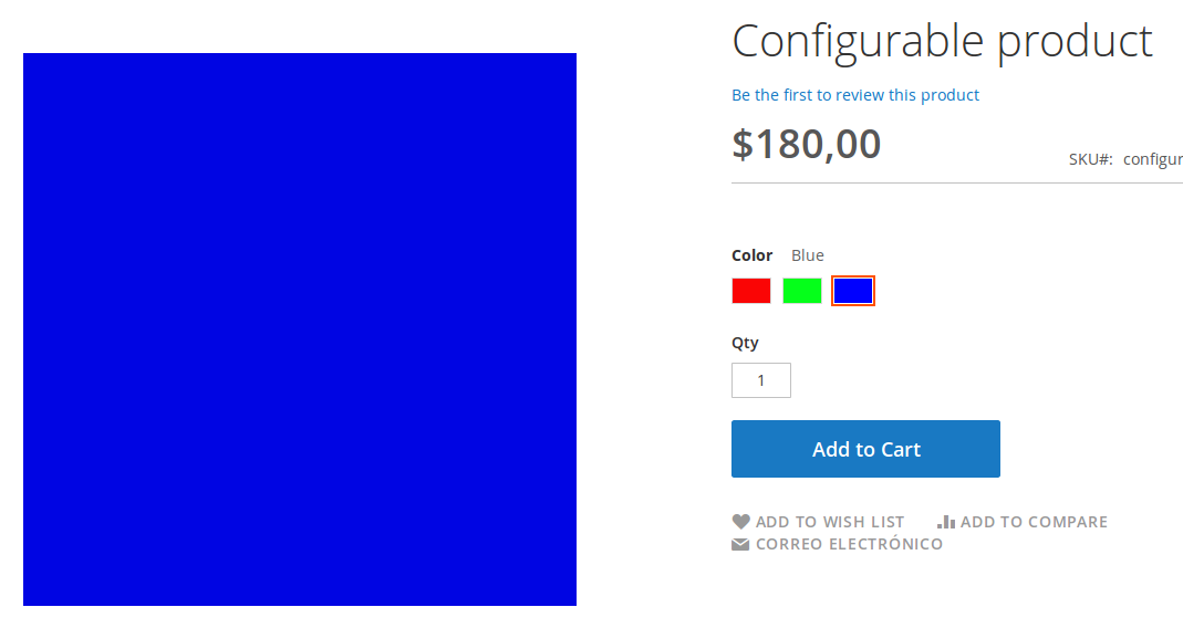 Configurable swatches en Magento2