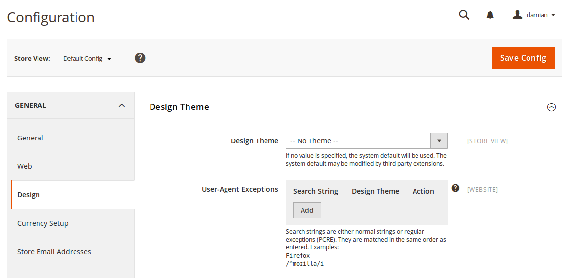 Configuración de themes en Magento2