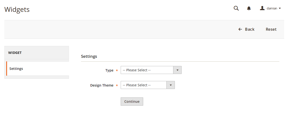 Widgets en Magento2