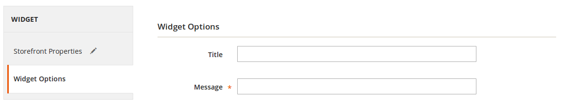 Configuración de Widget en Magento2