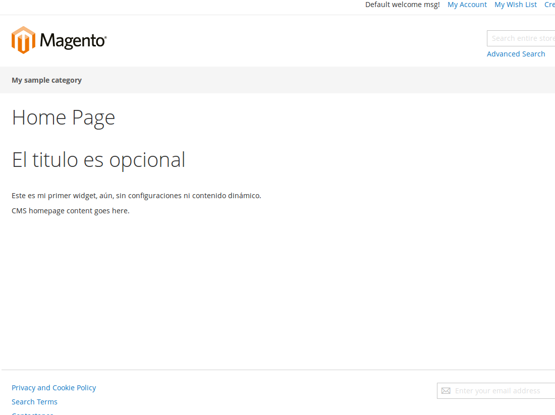 Widgets en Magento2