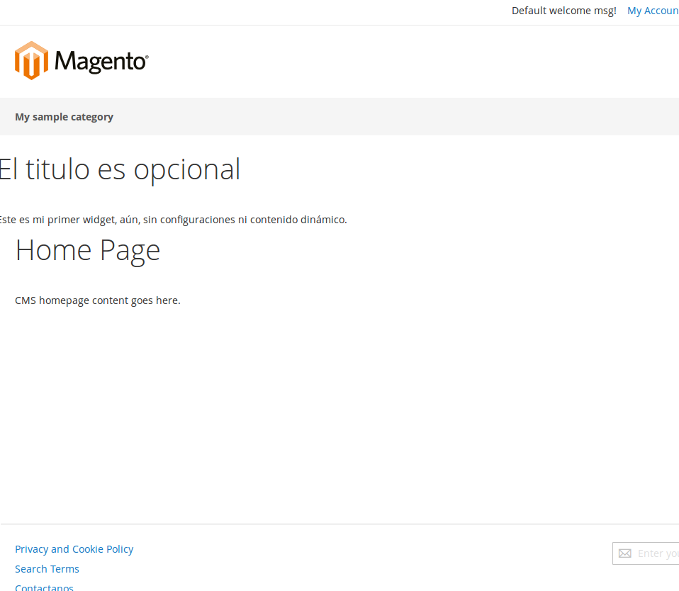 Widgets en Magento2