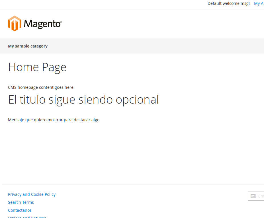 Widgets en Magento2