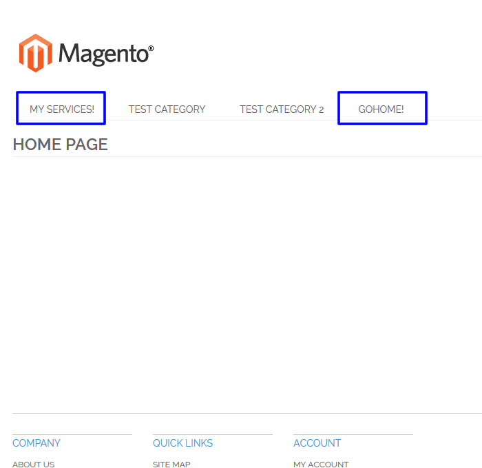 Configuración de CmsMenu para Magento