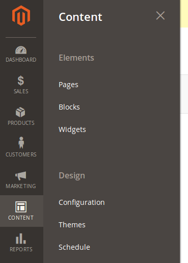 Menu Content en Magento 2.1.1