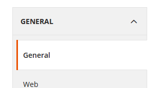 Sección en la Configuración de Magento2