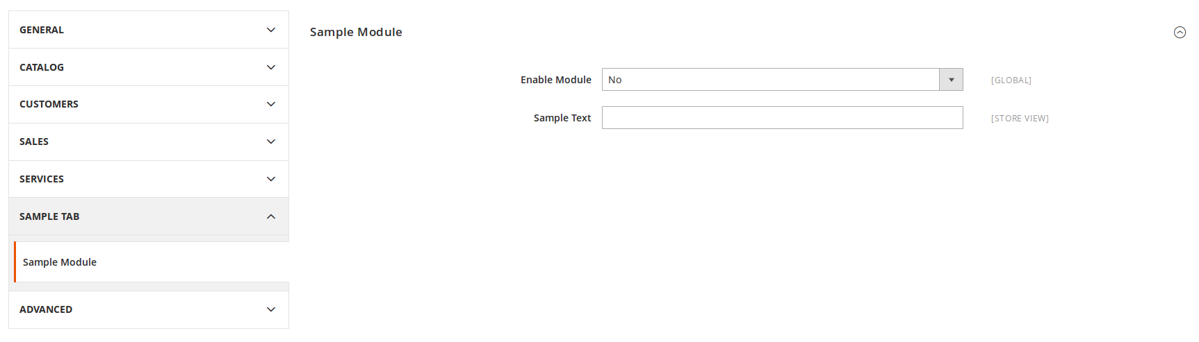 Configuración de Barbanet_SampleModule en Magento2