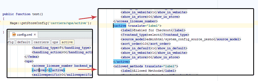 Definicion system.xml en Magicento