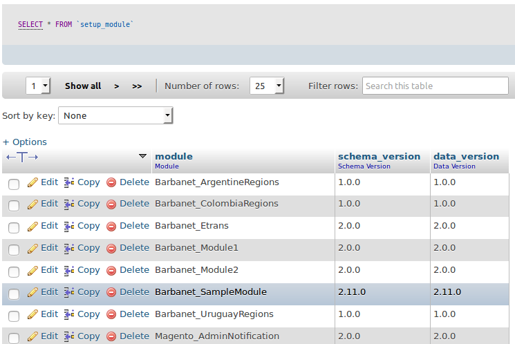 Versión del módulo Barbanet_SampleModule