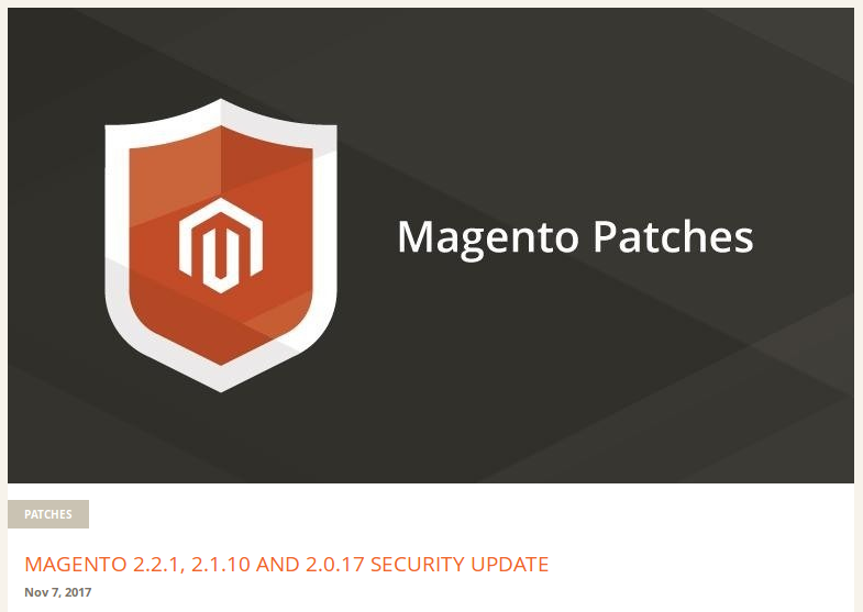 Actualización para Magento2