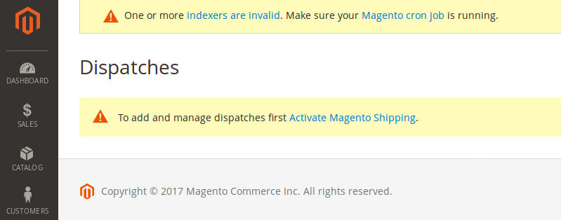 Magento Shipping Dispatch en Magento 2.2.2