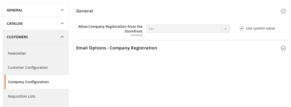 Configuración de Comapñías para B2B