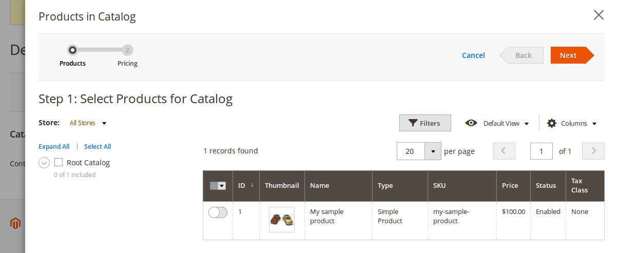 Configuración del Shared Catalogue en Magento2