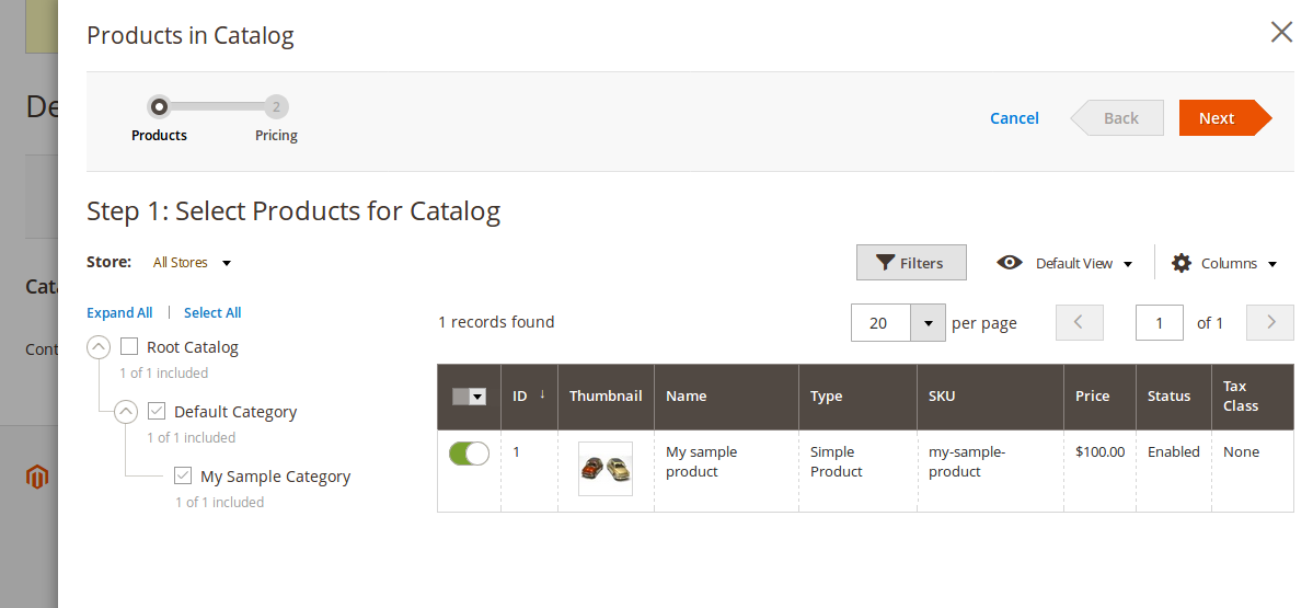 Configuración del Shared Catalogue en Magento2