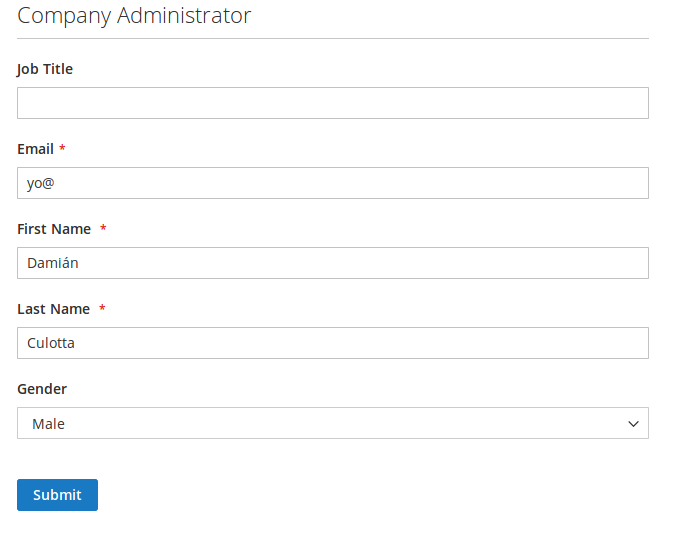 Creación de una Compañía para B2B