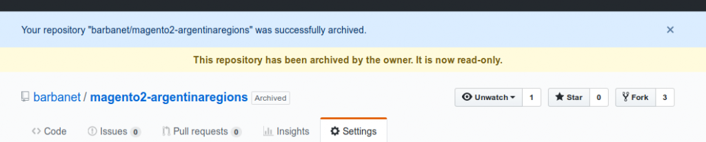 El repositorio archivado ahora es de Sólo lectura.
