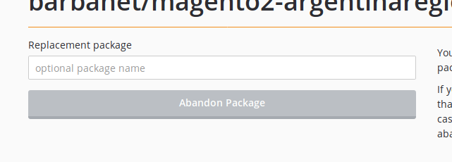 Paquete de reemplazo para un paquete abandonado.