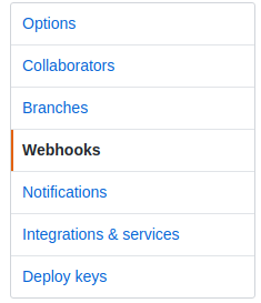 Configuración de un webhook en GitHub.