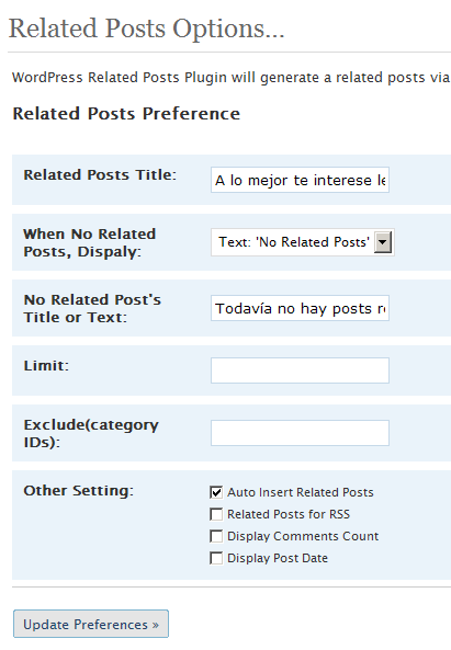 Configuración de WPRP