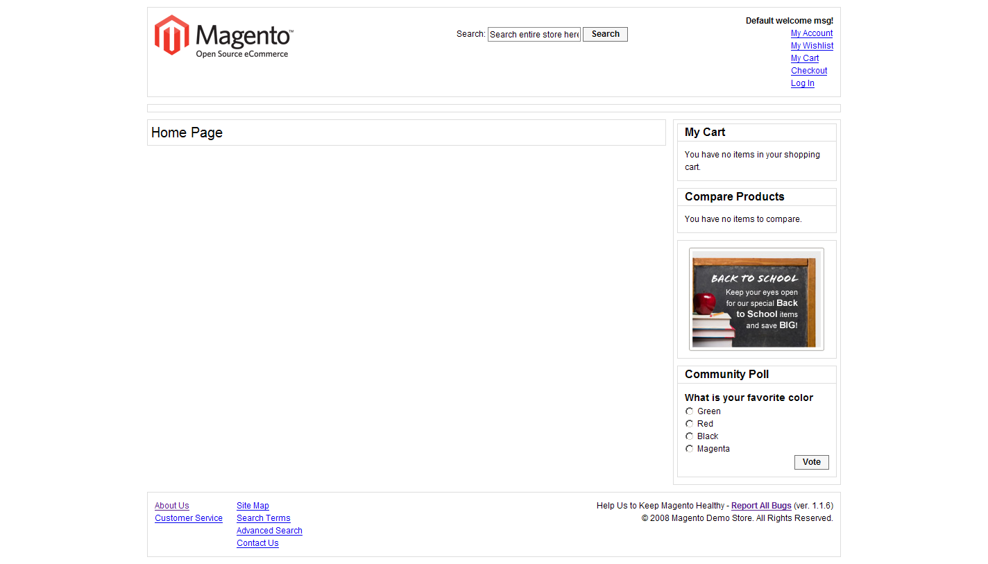 Magento Blank skin