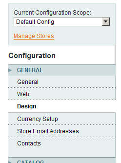 Configuración del Diseño en Magento
